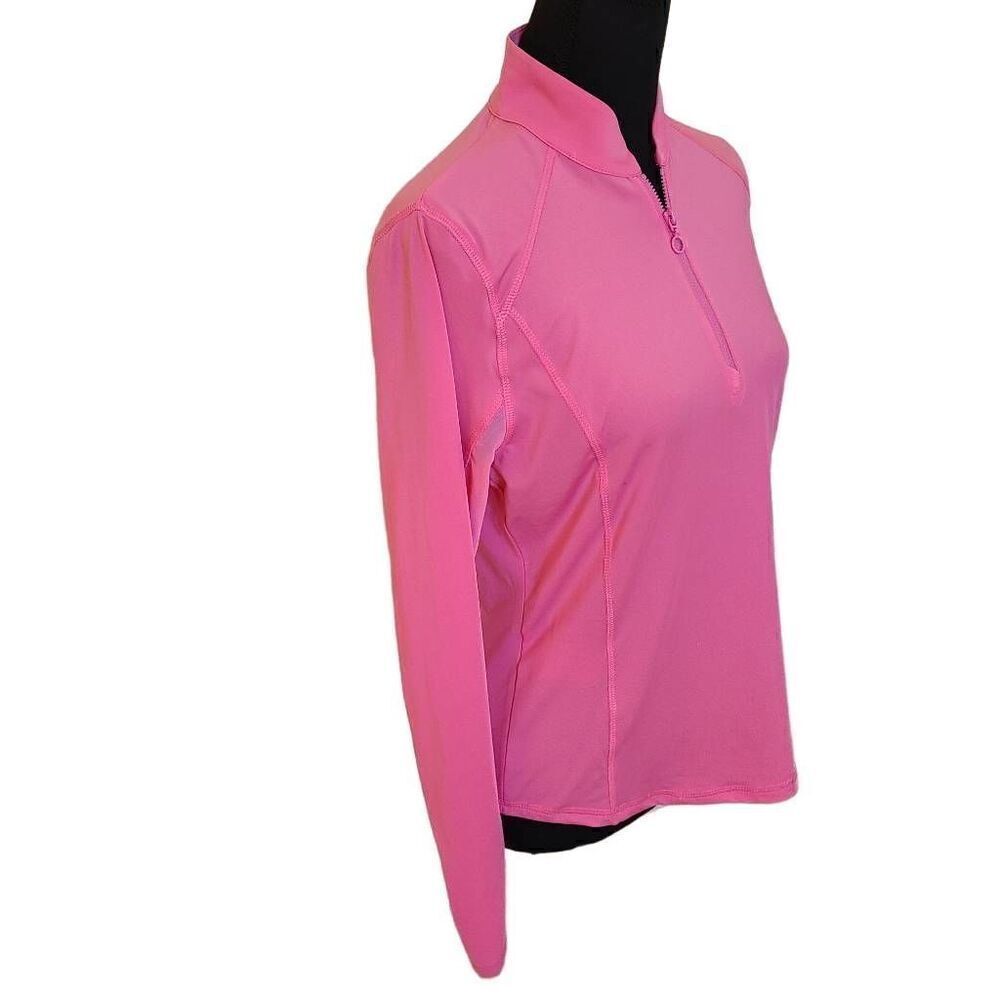 PGA Tour Womens Sun Protection Breathable Pink Under Sleeve Mesh Golf Shirt - Picture 3 of 12